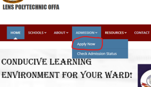 Lens Polytechnic Offa admission portal