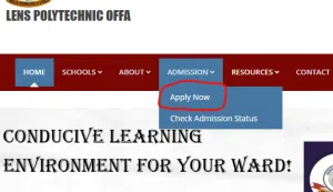 Lens Polytechnic Offa admission portal